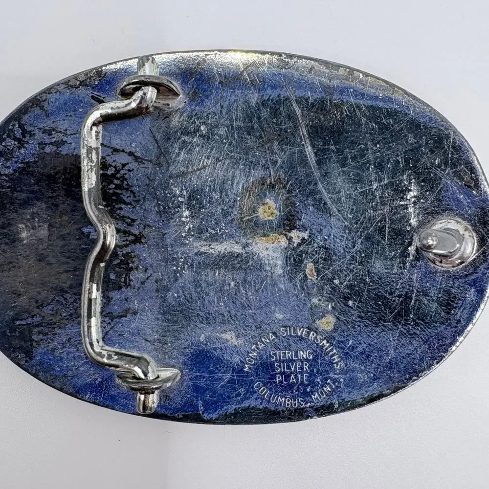 Montana Silversmith Silver Plates Floral Swirl Belt Buckle with Gold-Tone Border - Picture 5 of 6